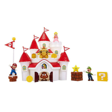 Castello Super Mario Playset Deluxe World of Nintendo DMushroom Kingdom Castle 5 Personaggi